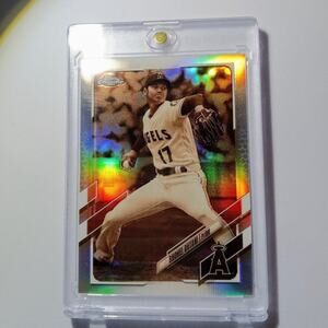 Shohei Ohtani SP Sepia Parallel #159 Topps Chrome 2021 in Magnetic Case